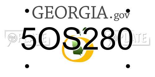 5OS280 Georgia License Plate
