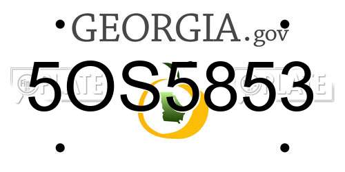 5OS5853 Georgia License Plate