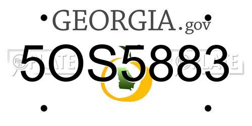 5OS5883 Georgia License Plate