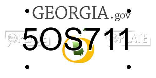 5OS711 Georgia License Plate