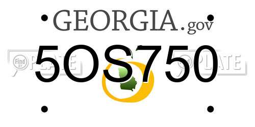5OS750 Georgia License Plate