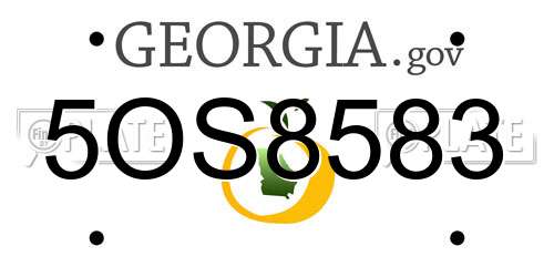 5OS8583 Georgia License Plate