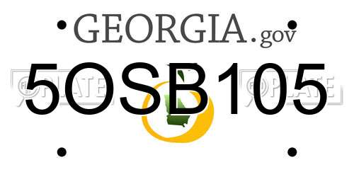 5OSB105 Georgia License Plate