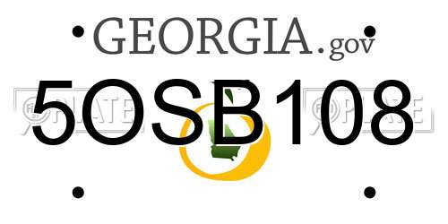 5OSB108 Georgia License Plate