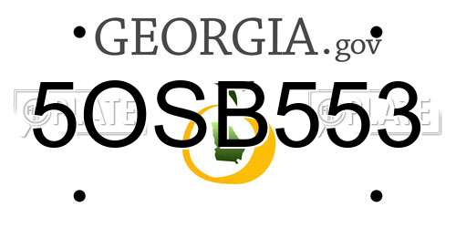 5OSB553 Georgia License Plate