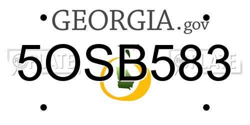 5OSB583 Georgia License Plate