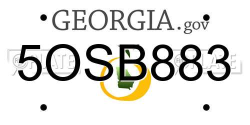 5OSB883 Georgia License Plate