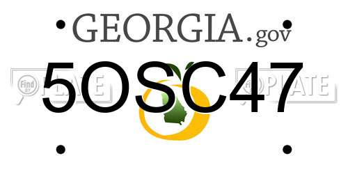 5OSC47 Georgia License Plate