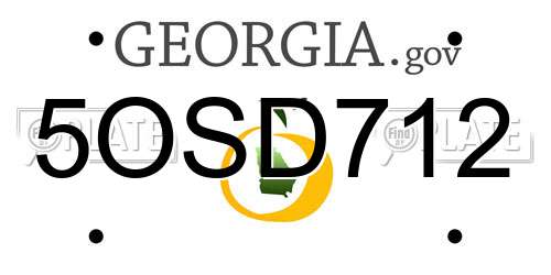 5OSD712 Georgia License Plate