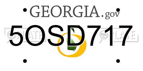 5OSD717 Georgia License Plate
