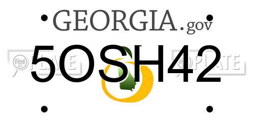5OSH42 Georgia License Plate