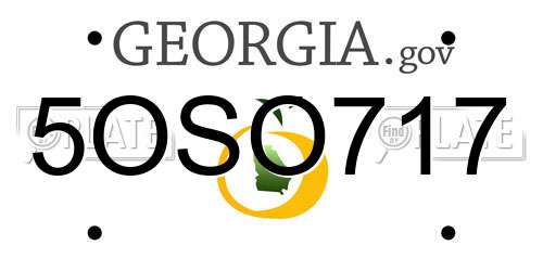 5OSO717 Georgia License Plate