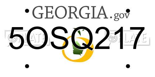 5OSQ217 Georgia License Plate