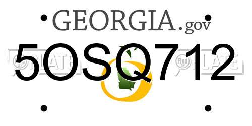 5OSQ712 Georgia License Plate