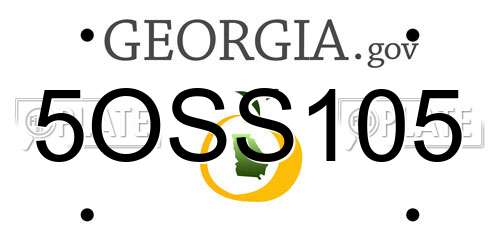 5OSS105 Georgia License Plate