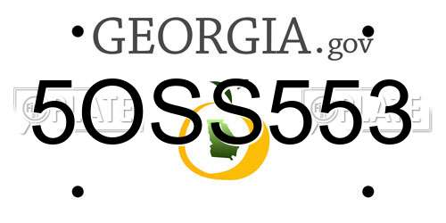 5OSS553 Georgia License Plate