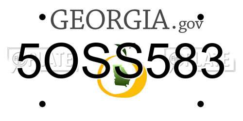 5OSS583 Georgia License Plate