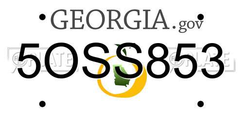 5OSS853 Georgia License Plate