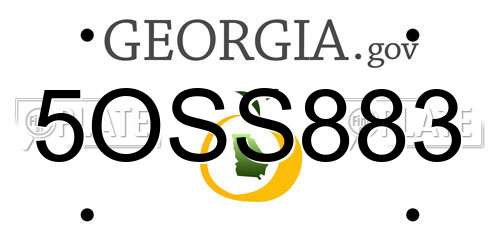 5OSS883 Georgia License Plate