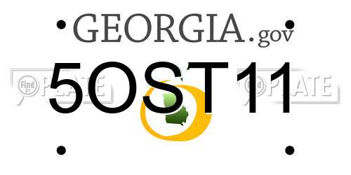 5OST11 Georgia License Plate