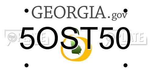 5OST50 Georgia License Plate