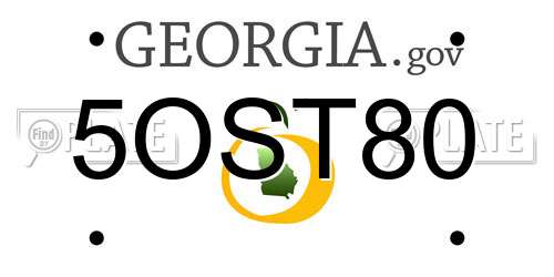 5OST80 Georgia License Plate