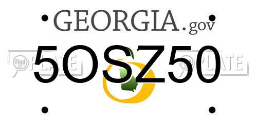 5OSZ50 Georgia License Plate