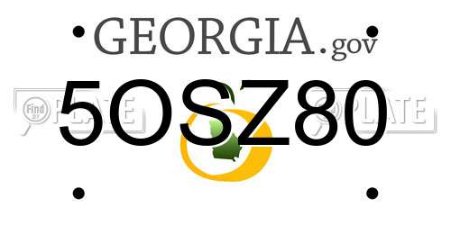 5OSZ80 Georgia License Plate