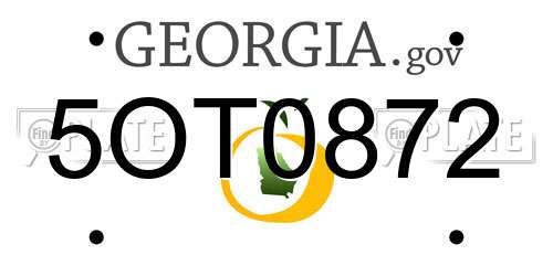 5OT0872 Georgia License Plate