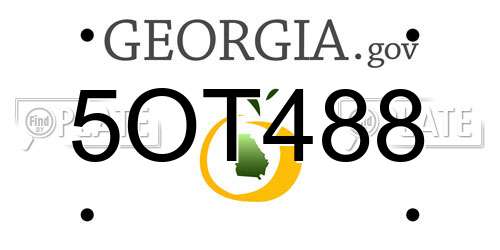 5OT488 Georgia License Plate