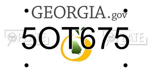 5OT675 Georgia License Plate