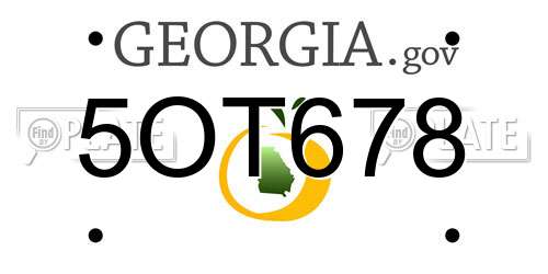 5OT678 Georgia License Plate