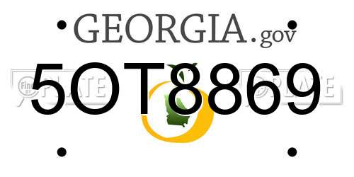5OT8869 Georgia License Plate