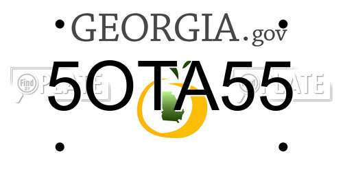 5OTA55 Georgia License Plate