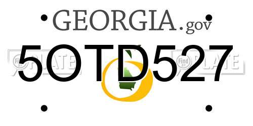 5OTD527 Georgia License Plate