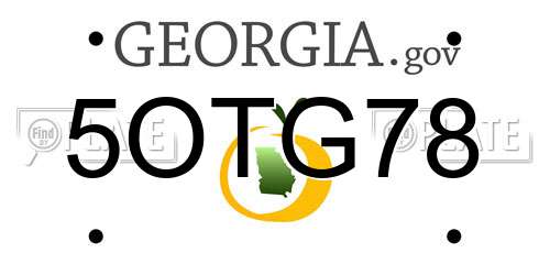 5OTG78 Georgia License Plate