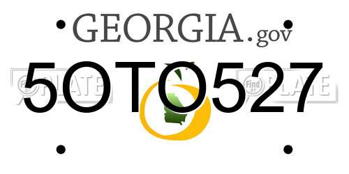 5OTO527 Georgia License Plate