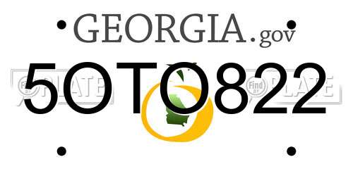 5OTO822 Georgia License Plate