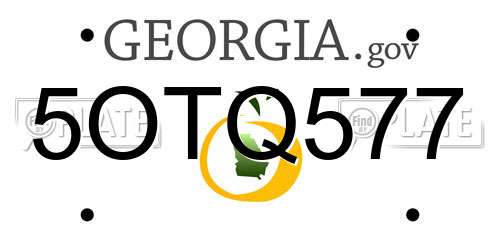 5OTQ577 Georgia License Plate