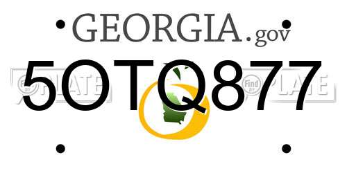 5OTQ877 Georgia License Plate