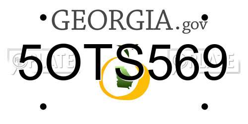5OTS569 Georgia License Plate