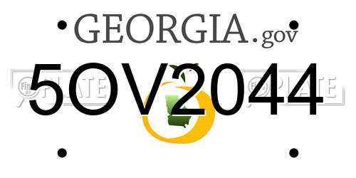 5OV2044 Georgia License Plate