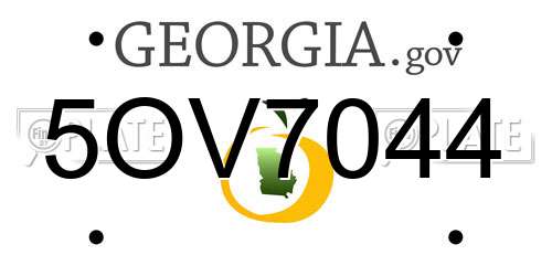 5OV7044 Georgia License Plate