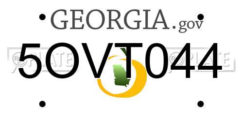 5OVT044 Georgia License Plate