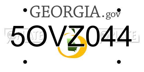 5OVZ044 Georgia License Plate