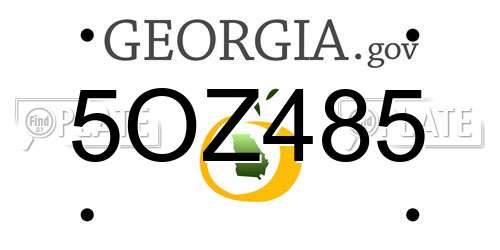 5OZ485 Georgia License Plate