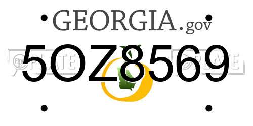 5OZ8569 Georgia License Plate