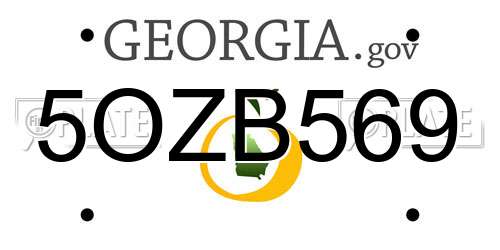 5OZB569 Georgia License Plate