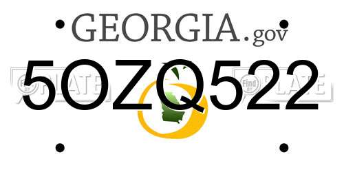 5OZQ522 Georgia License Plate