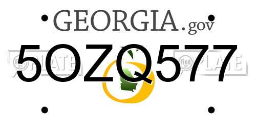 5OZQ577 Georgia License Plate